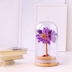 🆕New Amethyst Crystal Fortune Gemstone Tree- Feng Shui Decor 4.2”